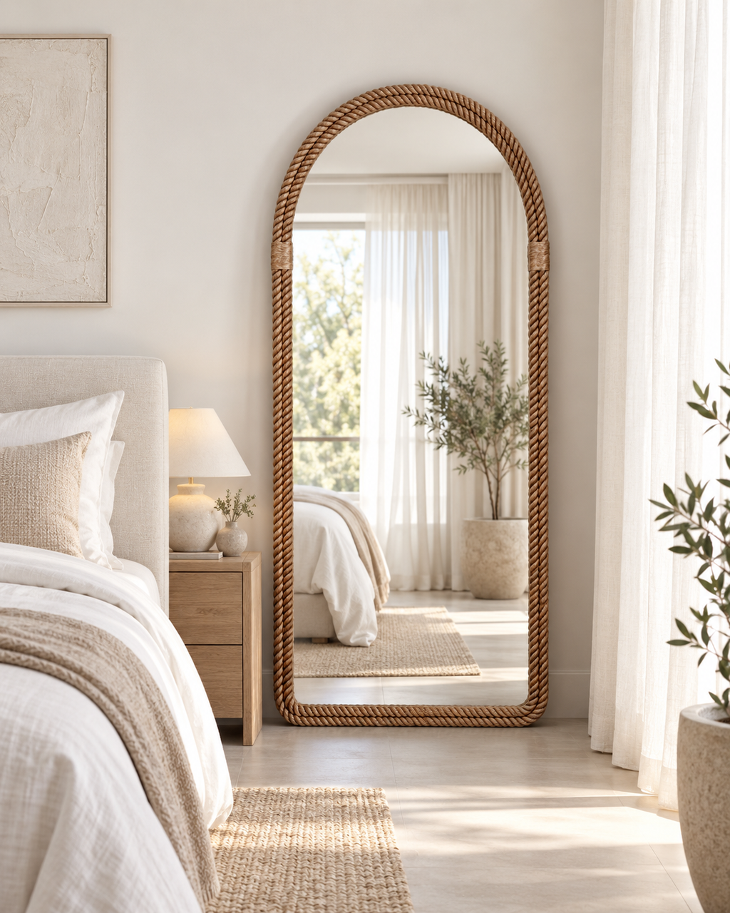Haven Jute arch mirror by ELVA – view 2