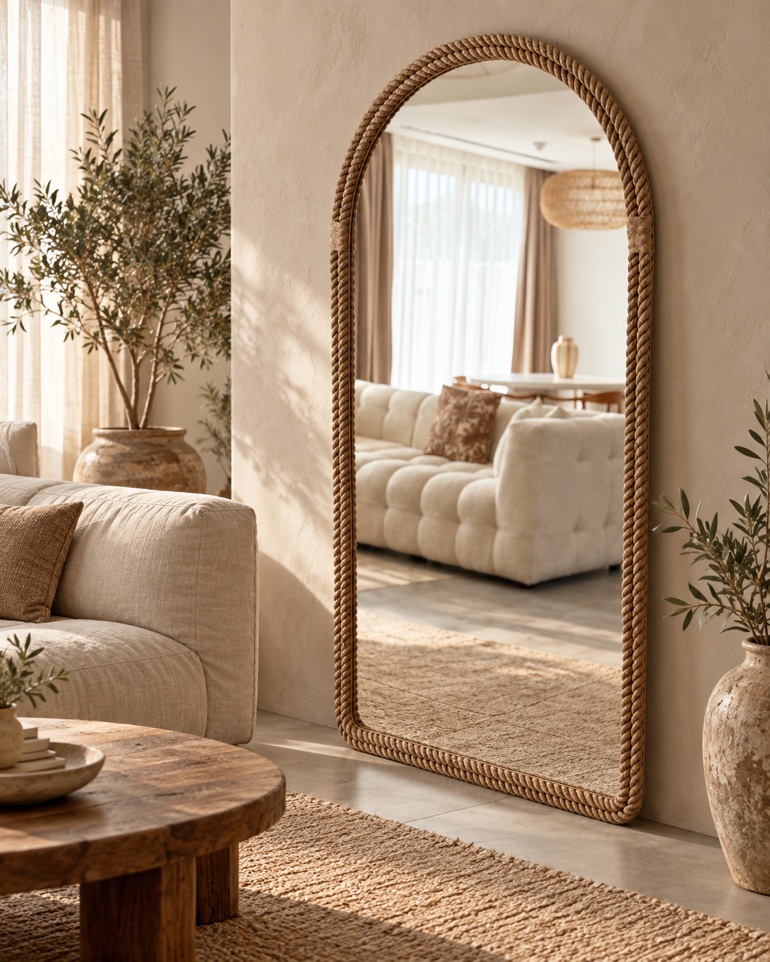 Haven Jute arch mirror by ELVA – view 3