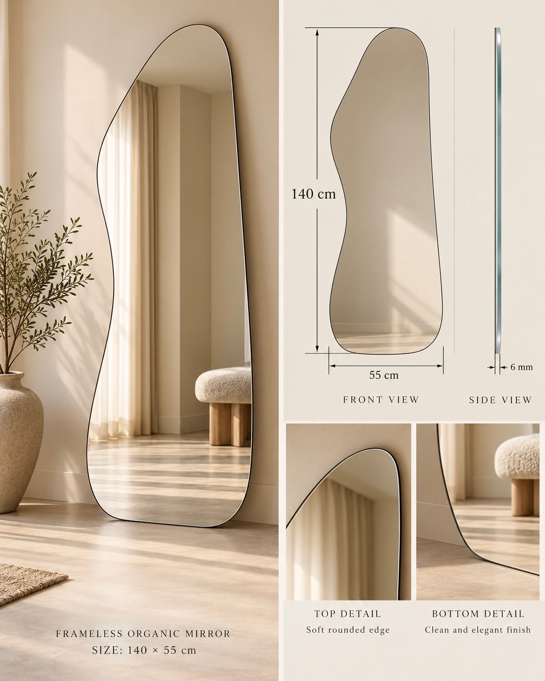 Rumi — Asymmetrical Full-Length Mirror